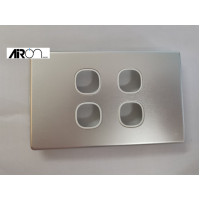 Slimline Four Gang No Switch Horizontal - Aluminium Cover